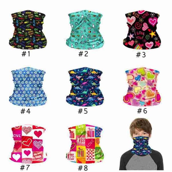 

Children Face Mask Kids Protective Mask Outdoor Cycling Magic Scarf Bandana Headband Bandanas Turban ZZA2376 60Pcs