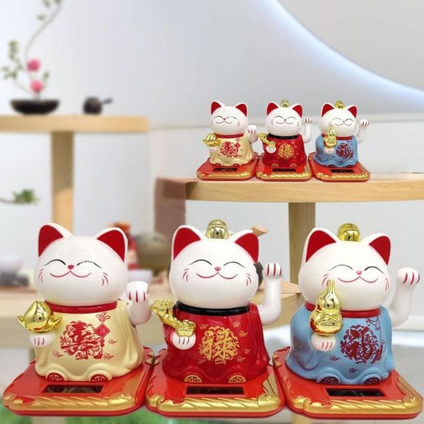 

cute welcoming fortune symbol figurine -waving fortune cats japanese statue