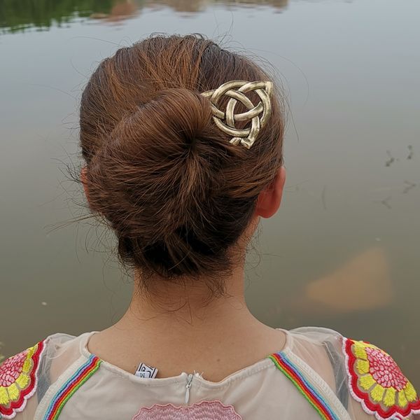 

pagan knots hair sticks, Golden;silver