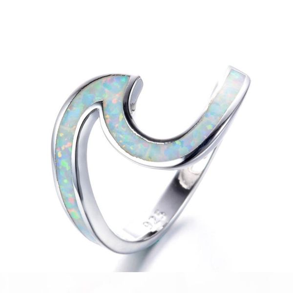 

europe and america wave lady wedding ring australia color stone ring, Silver
