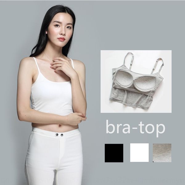 

rfolc modal camisole women's short base with chest pad navel close-fitting summer tube dale yoga close-fitting women's short botto, White