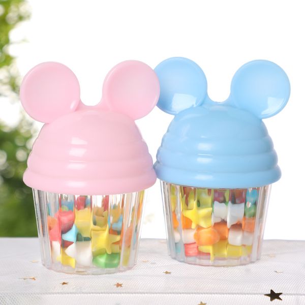 

gift wrap 12pcs/lot cartoon plastic candy box creative round baby birthday