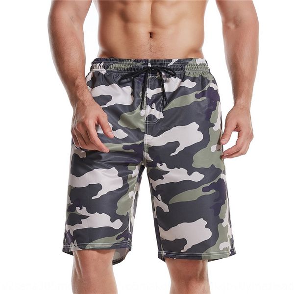 

2020 new men's beach quick-drying casual shorts striped plaid large size beach sports sports pants pants