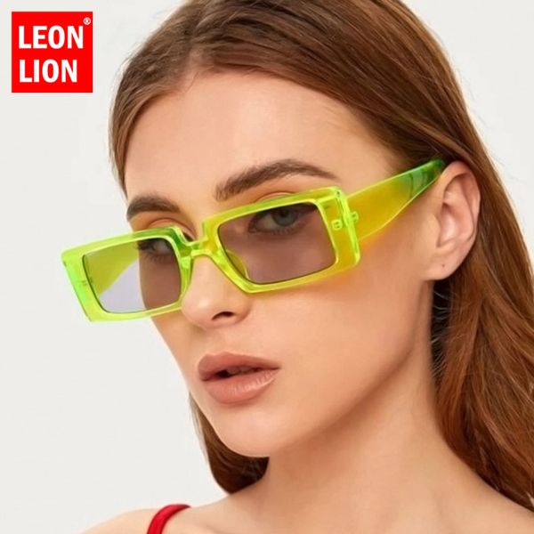 

leonlion 2020 luxury square sunglasses women brand designer sun glasses women vintage eyeglasses women/men mirror, White;black