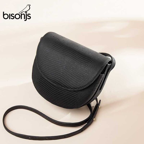 

bisonjs ladies handbags women genuine leather bags shoulder bag classic saddle crossbody bag messenger bags for women b1764