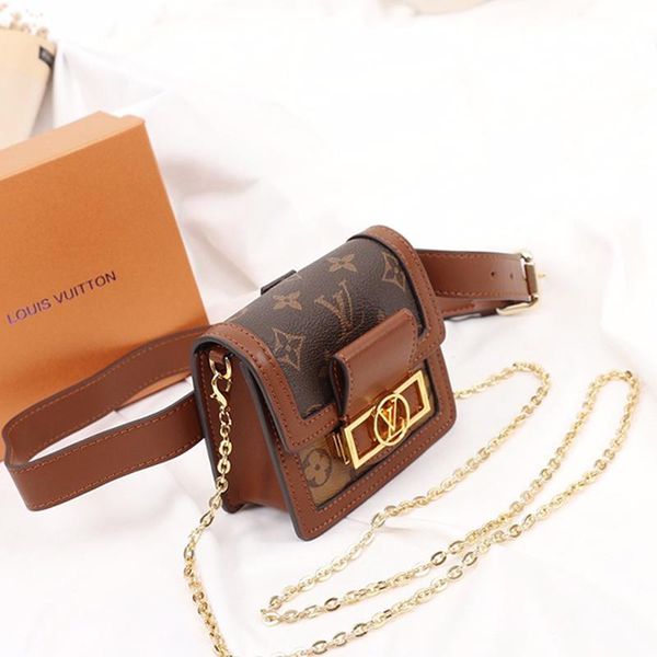 

drop ship women belt bag sac bandouli Ã¨re shoulder designer luxury leather waist belt packs classic lady chain crossbody chest bags sale