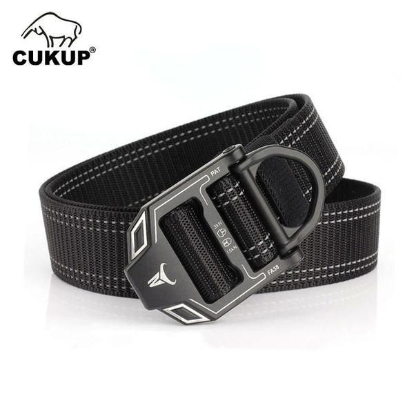 

cukup new design night running highlight reflective safety nylon belts strip fire emergency rescue belt for men 3.8cm cbck236, Black;brown