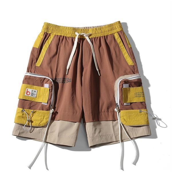 

men's shorts summer fashion men 2021 motion casual pocket tooling hip hop streetwear harajuku mens, White;black