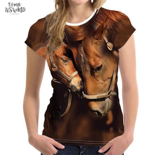

3d horse print t shirt for boy 2020 comfort teens polyester summer funny animal print short sleeve t shirt boy girl, White