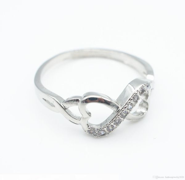 

luxury designer jewelry women rings luxury jewelry engagement rings for women infinity 8 word micro inlay ing, Silver
