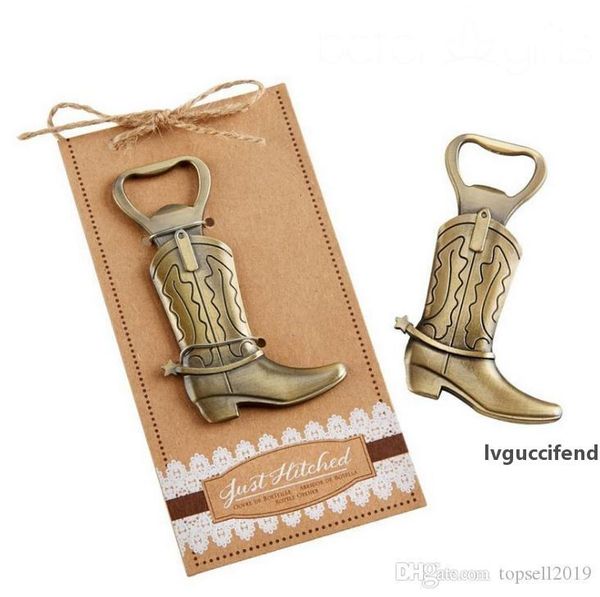 

wholesale western birthday bridal wedding favors and party gifts hitched cowboy boot bottle opener bat tool sn857