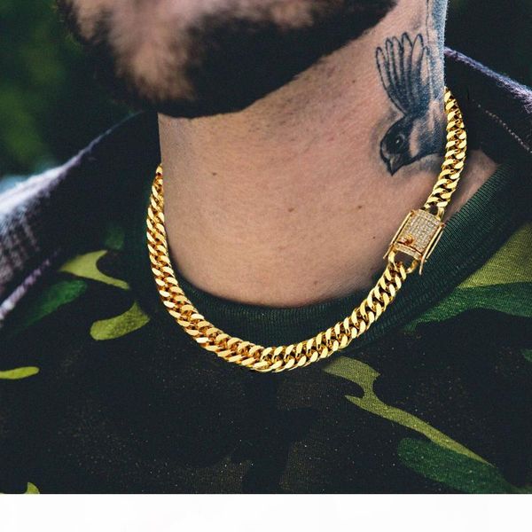 

20 24 30"customized chain men's heavy iced zircon miami cuban link custom necklace choker bling bling hip hop jewelry, Silver