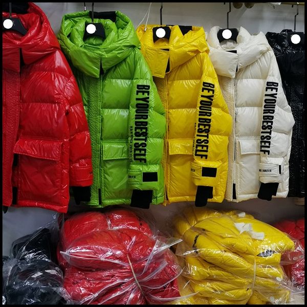 

women's candy-colored bright-faced 2020 new candy down jacket short korean thickened white duck down bread jacket fashion brand, Black