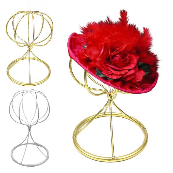 

2pcs balloon style metal hat helmet holder tablewig display stand 22cm