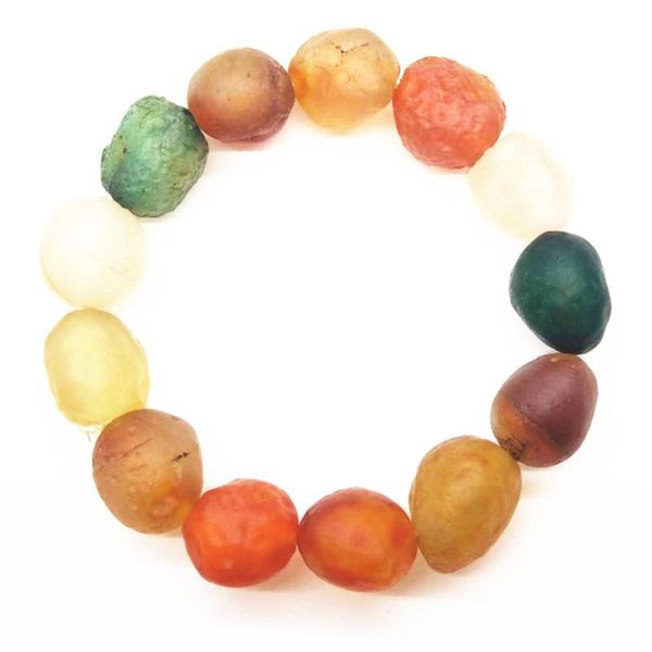 

alxa gobi candy hearts agate stone bracelets colorful red agate bracelet five elements of the original stone transfer beads jade, Black