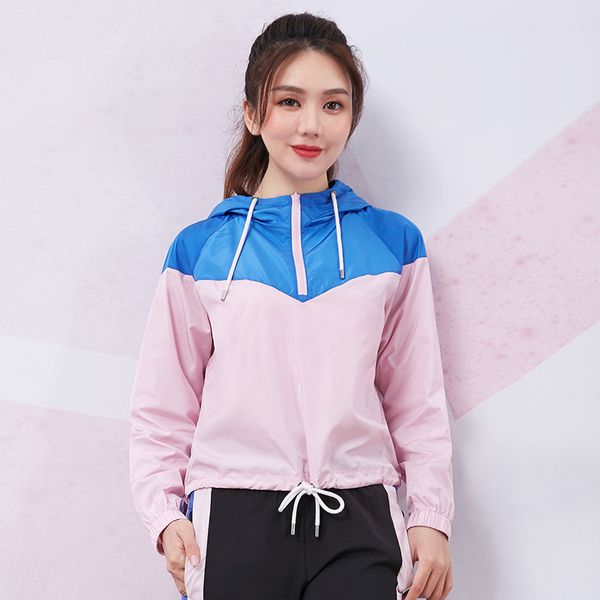 

women zipper long sleeve shirts running hoodies thin outdoors sports climbing outerwear sun protection speical price, Black;blue