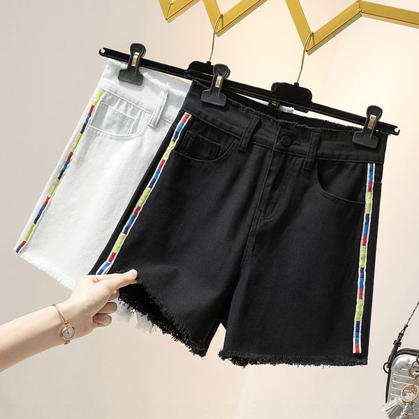 

zkur9 large size women's summer clothing fat sister slightly fat girls younger age wear stitching short pants and jeans shorts and jean, Blue