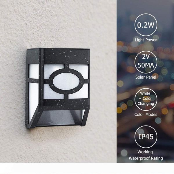 

brelong 1 pcs 2led solar retro led outdoor ip45 waterproof wall light