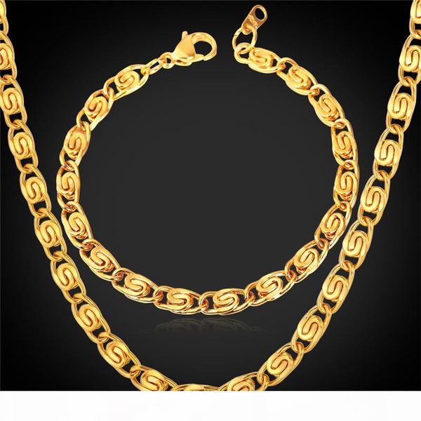 

2013 new items 316l stainless steel chunky chains necklace bracelets for men cool jewelry sets never fade 6mm 55cm yls202, Black