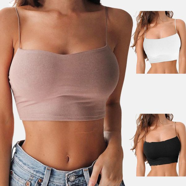 

fashion women cotton crop halter solid summer camis casual off shoulder tank vest sleeveless blusas de seda frida, White