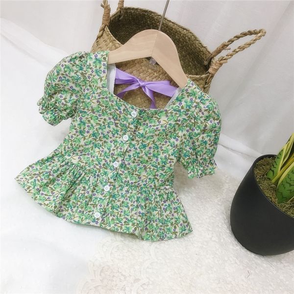 

little girl doll children princess girl korean style fashionable doll shirt floral shirt summer, White;black