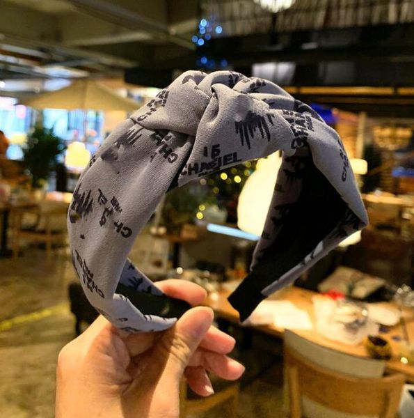 

vintage knitting twisted knotted letter headband wide hair bands head wear accessories colors women designer silk headbands202, Silver