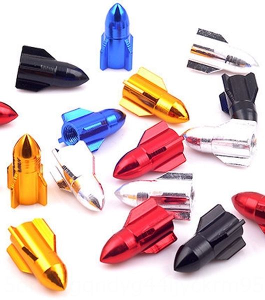 

color aluminum alloy rocket mountain bike air cap beauty bicycle beauty bicycle nozzle air nozzle cap