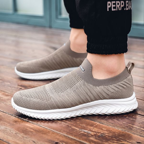 

men casual shoes mesh breathable loafers comfortable light male sneakers 2020 new couples vacation casual footwear men shoes, Black