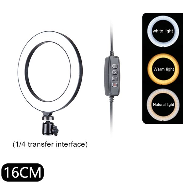 

16cm led selfie flash ring light + mobile phone holder camera usb lamp metal ball head clip for live video stream youtube makeup