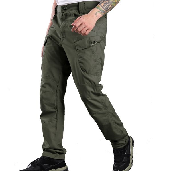 

mens tactical pants multiple pocket elasticity urban tacitcal swat shoot trousers loose fat cargo pant s-5xl, Black