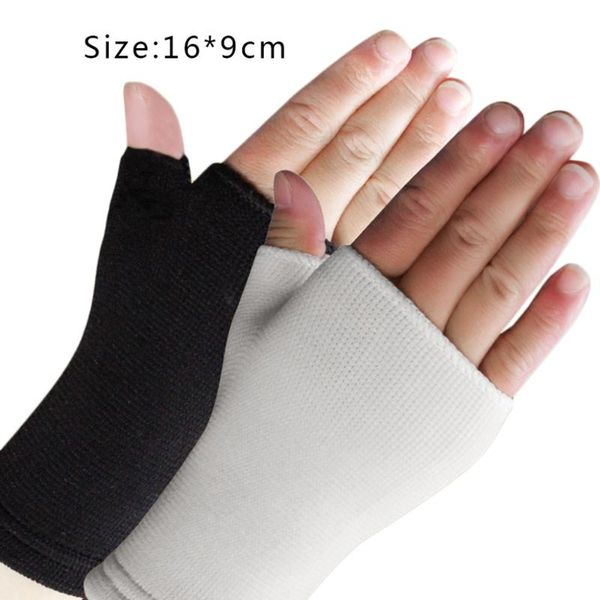

wrist support 1 pair ultra thin breathable man woman half finger gloves elastic supports, Black;red
