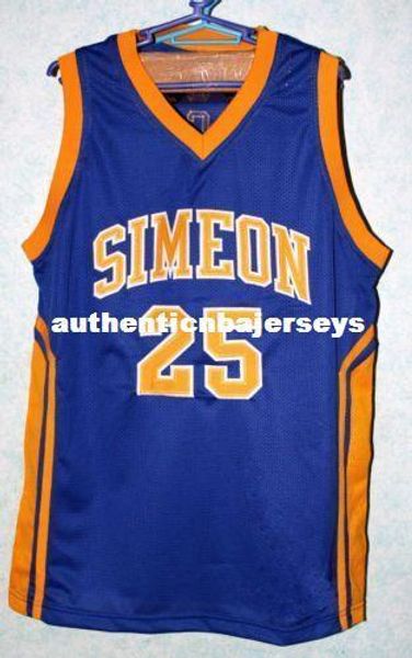 

mens derrick rose #25 simeon high school basketball jersey all size suture stitched customize any name and name xs-6xl vest jerseys, Gray