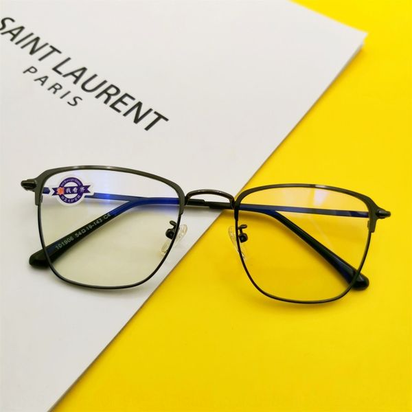 

metal business casual eyebrow half- frame men's anti-blue light plain myopia myopia glasses glasses frame men's, Silver