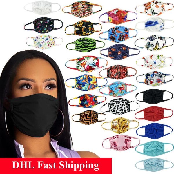 

designer adults face masks luxury mask washable cloth dustproof respirator riding cycling flower silk print solid masks dhl party mask