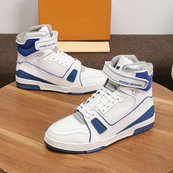 

new arrival trainer sneaker mid -men 's shoes breathable shoes luxury lace -up casual design men shoes outdoor walking fashion foo, Black