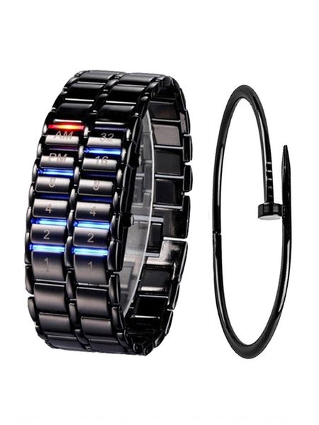 

fashion creative led luminous digital watch electronic watch + nail (2 luminous bracelet electronic bracelet pcs/set, Blue