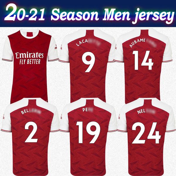 

20 21 gunner shirt soccer jersey home red 2021 men soccer shirt gunner red short sleeve customized football shirt, Black;yellow