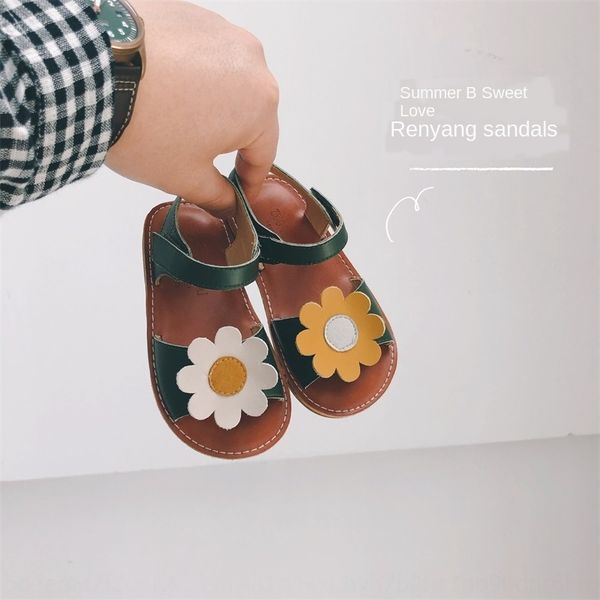 

2020 new korean style baby soft bottom 1-3 years old girls diy detachable diy and sandals flower princess sandals fashion, Black;red