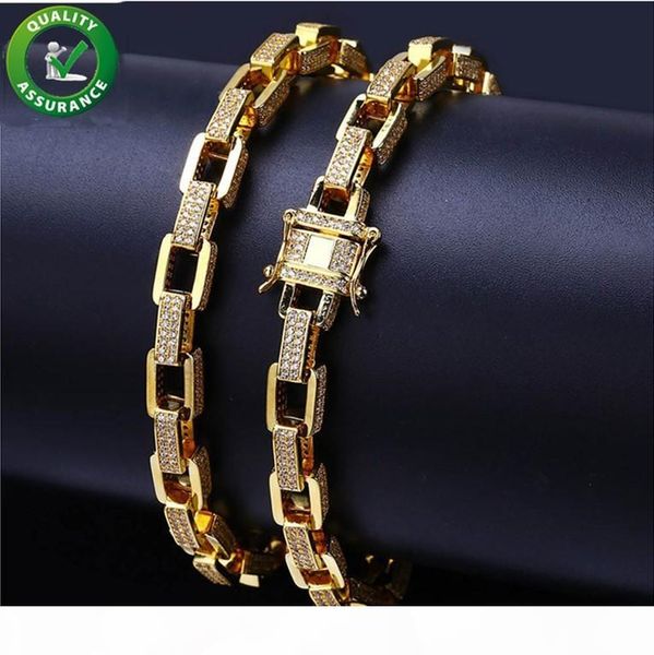 

хип-хоп ювелирных iced out кубинский link chain luxury дизайнерские ожерелье micro асфальтовая bling cz алмазный золотые цепочки мужчины мод, Silver