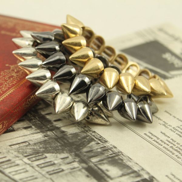 

fashion elastic zinc alloy spikes charm bracelet stretch ounk hip hop jewelry 3pcs x, Black