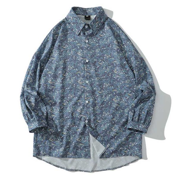 

mens floral print hawaii beach shirts harajuku streetwear 2020 summer long sleeve blouse hiphop green shirts, White;black