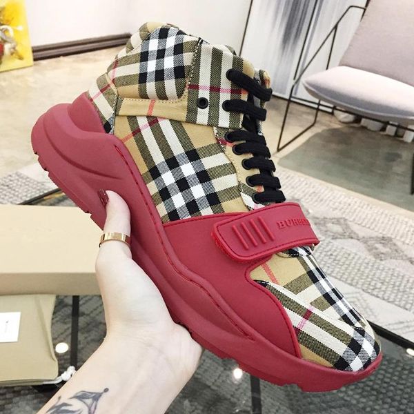

fashion mens shoes lace -up breathable sneakers tenis mens shoes luxury summer footwears vintage check cotton sneakers sports shoes for men
