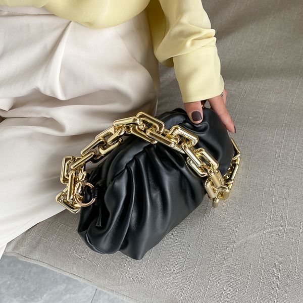 

женщины сумка 2020 толстые цепи плеча кошелек женщины crossbody сумки из мягкой кожи сумка и кошелек женский ретро клатчи облако сумка