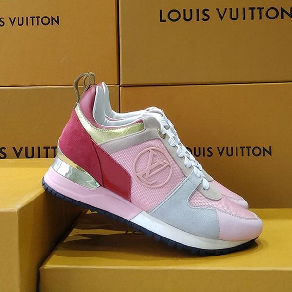 

womens shoes casual luxury design lace -up breathable footwears zapatos de mujer run away sneaker fashion women shoes with box chaussure, Black