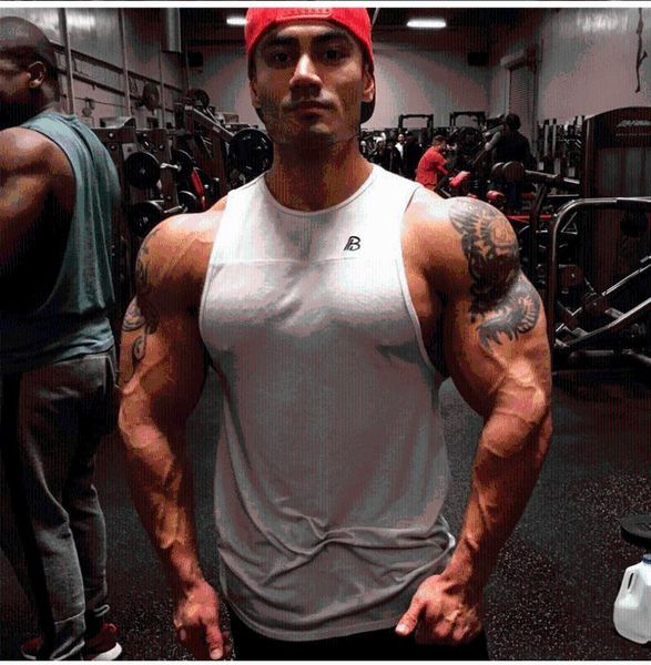 

new style muscle brother men summer outdoor fitness fashion cotton breathable sports vest, Black;blue