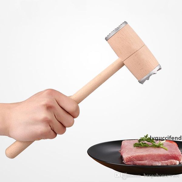 

professional meat wood hammers wood meat tenderizer hammer double side aluminum steak beef pork chicken hammer kitchen tools bh1585 tqq