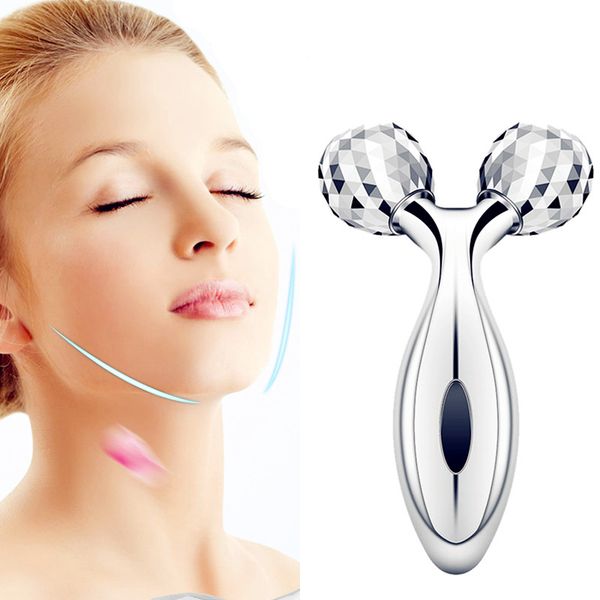 

beauty roller 360 rotate 3d massager roller handhold y shape for wrinkle remover face lifting skin smooth muscle relax stainless ball