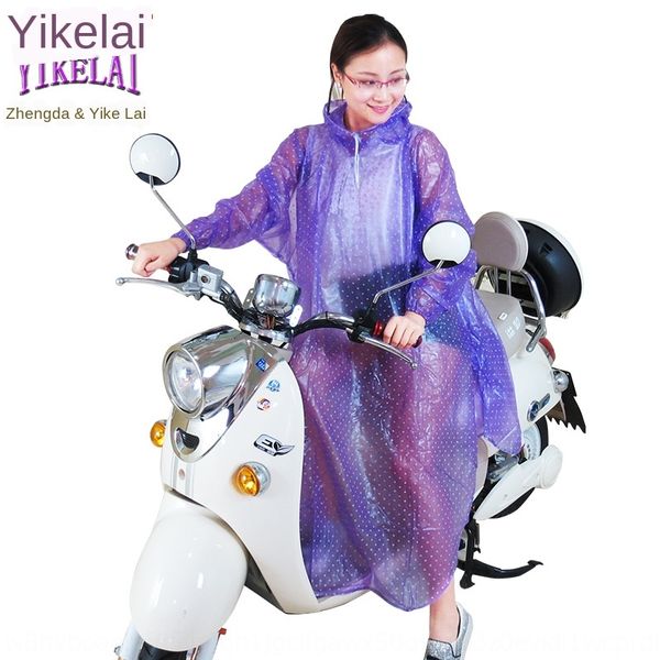 

yikelai with sleeve pvc transparent motorcycle vehicle electric vehicle big brim raincoat electric car motorcycle poncho raincoat, Red;brown