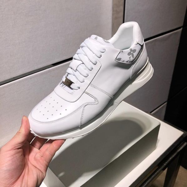 

2020q high-end men's leather printed low-casual shoes, high-quality large size fashionable outdoor sports shoes, size: 38-45, Black