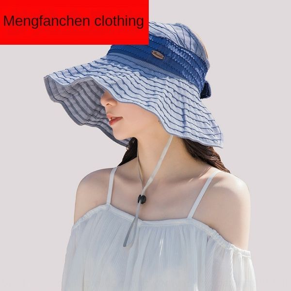 

beach folding korean empty beach children's sun hat sunshade seaside uv all-match children's sun hat, Blue;gray